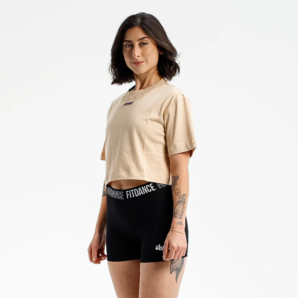 CAMISETA CROPPED MALHÃO FTDNC BEGE - Image 4