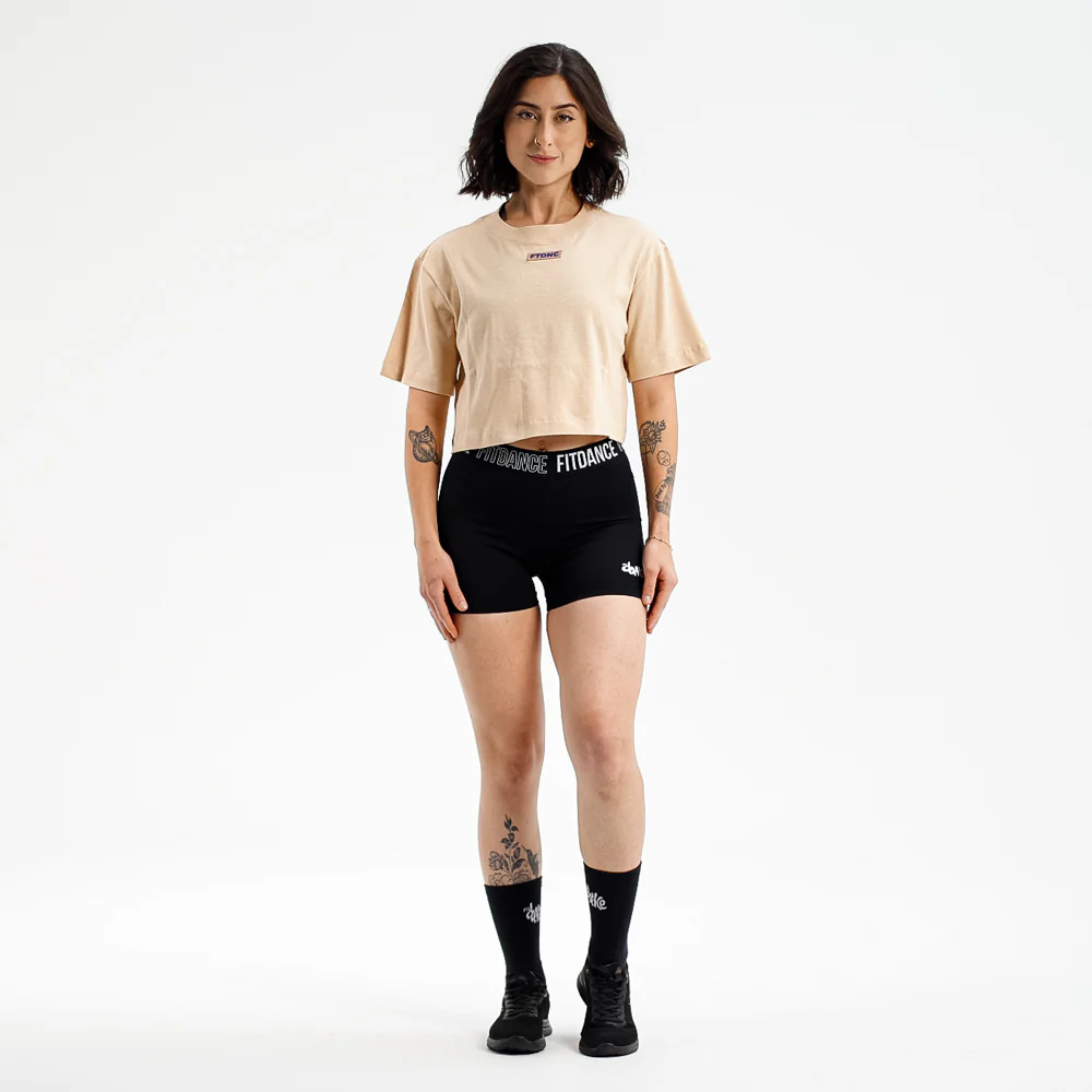 CAMISETA CROPPED MALHÃO FTDNC BEGE - Image 5