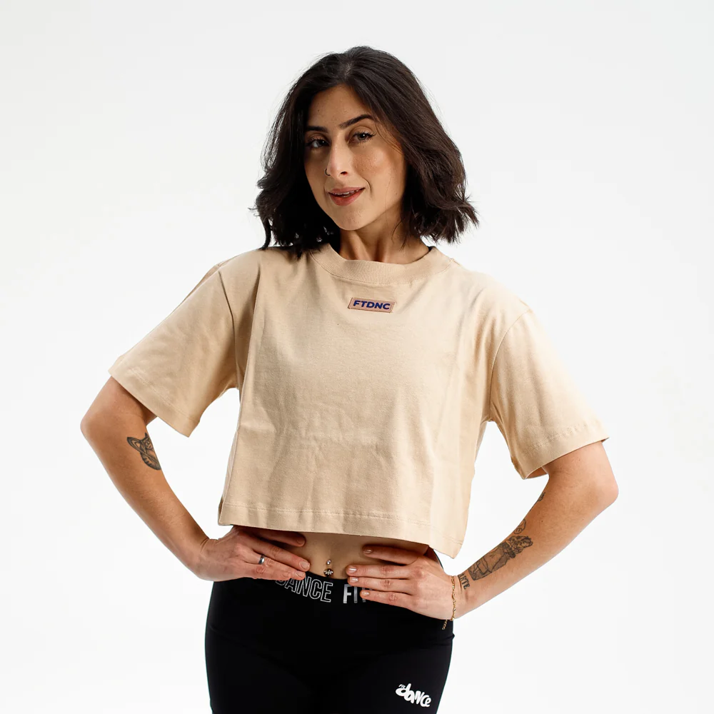 CAMISETA CROPPED MALHÃO FTDNC BEGE - Image 6