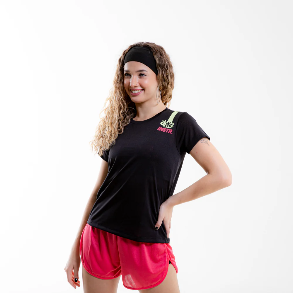 CAMISETA LISTRA FITDANCE INSTRUCTOR PRETO EST AMARELO - Image 8