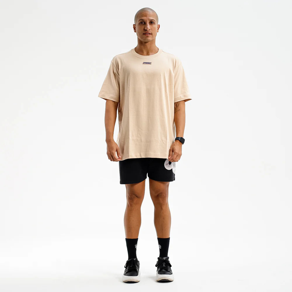CAMISETA OVERSIZED MALHÃO FTDNC BEGE - Image 4