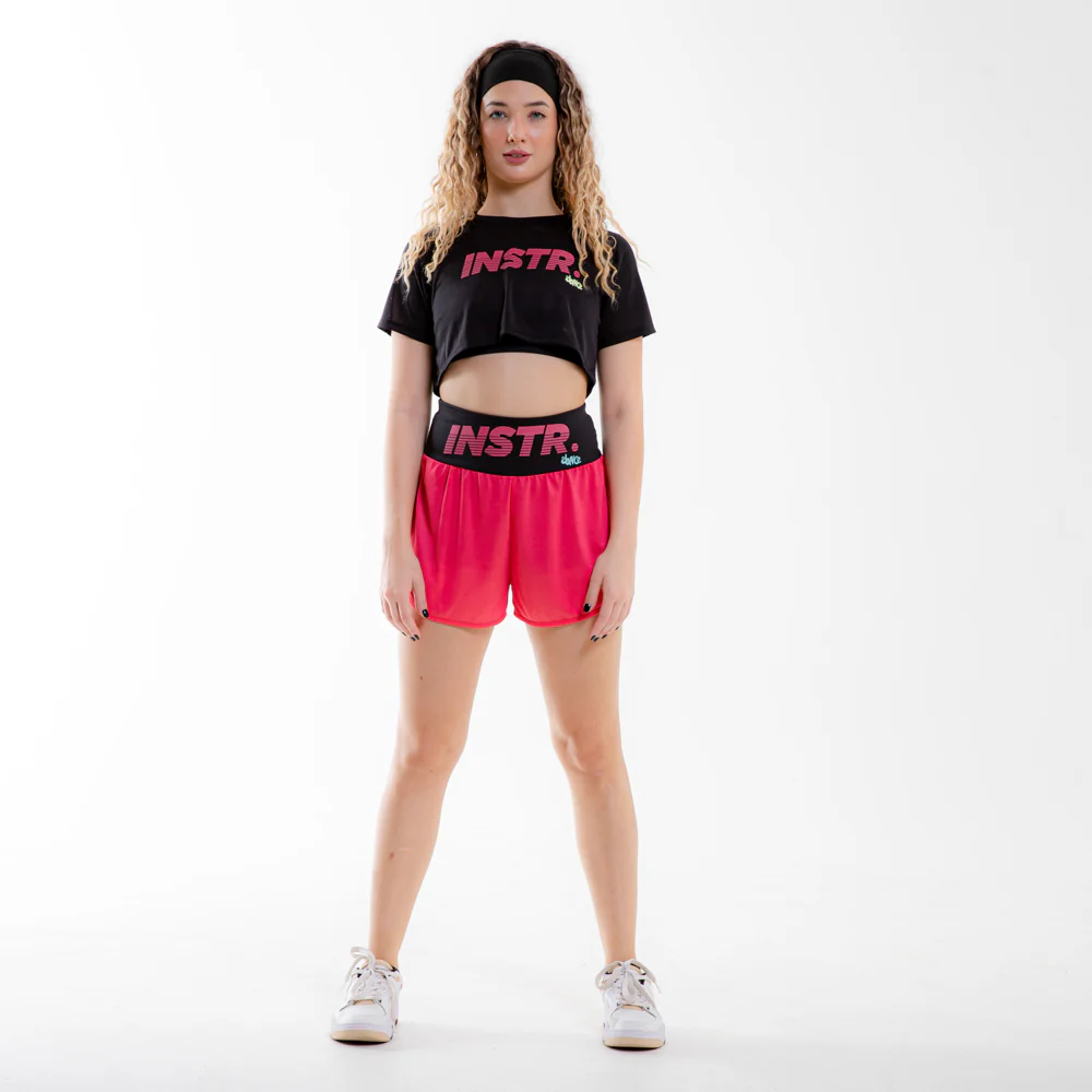 CROPPED FITDANCE INSTRUCTOR PRETO EST ROSA - Image 4
